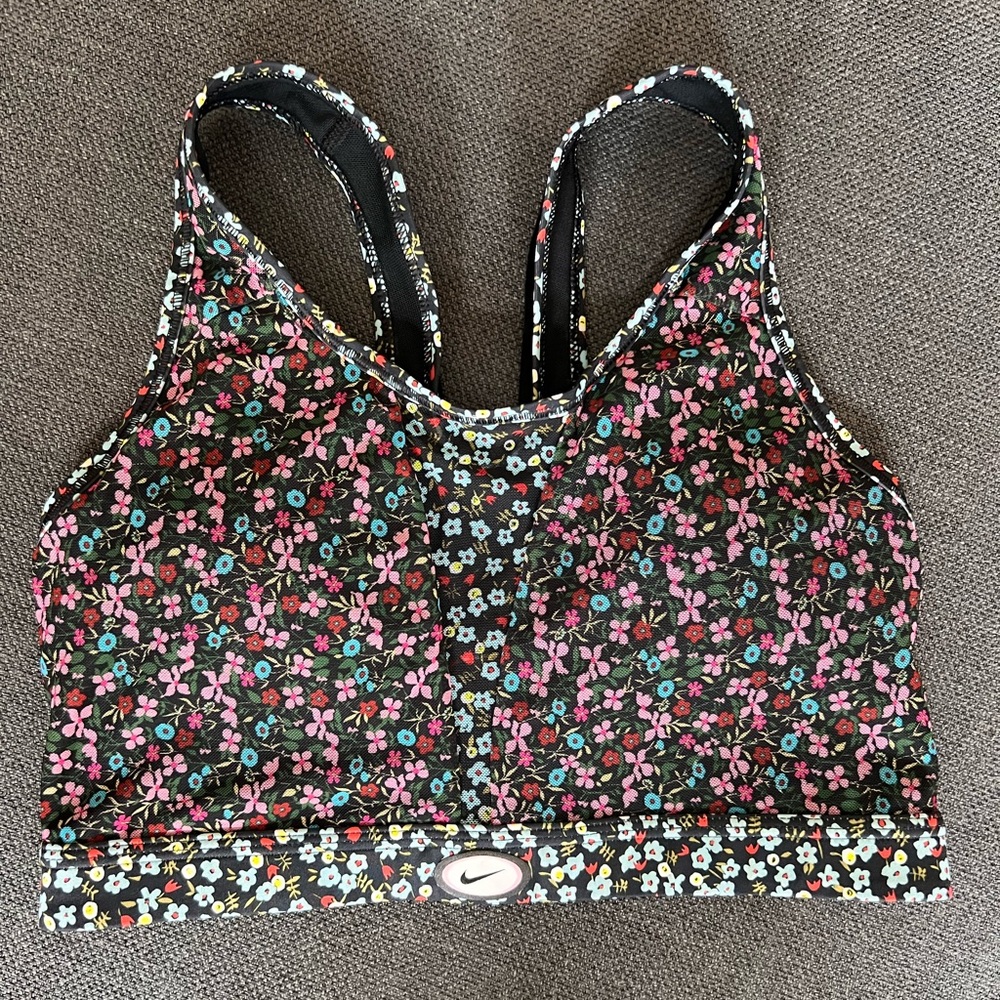 Nike floral sports bra size M